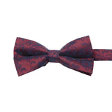 Red Navy Floral Bowtie