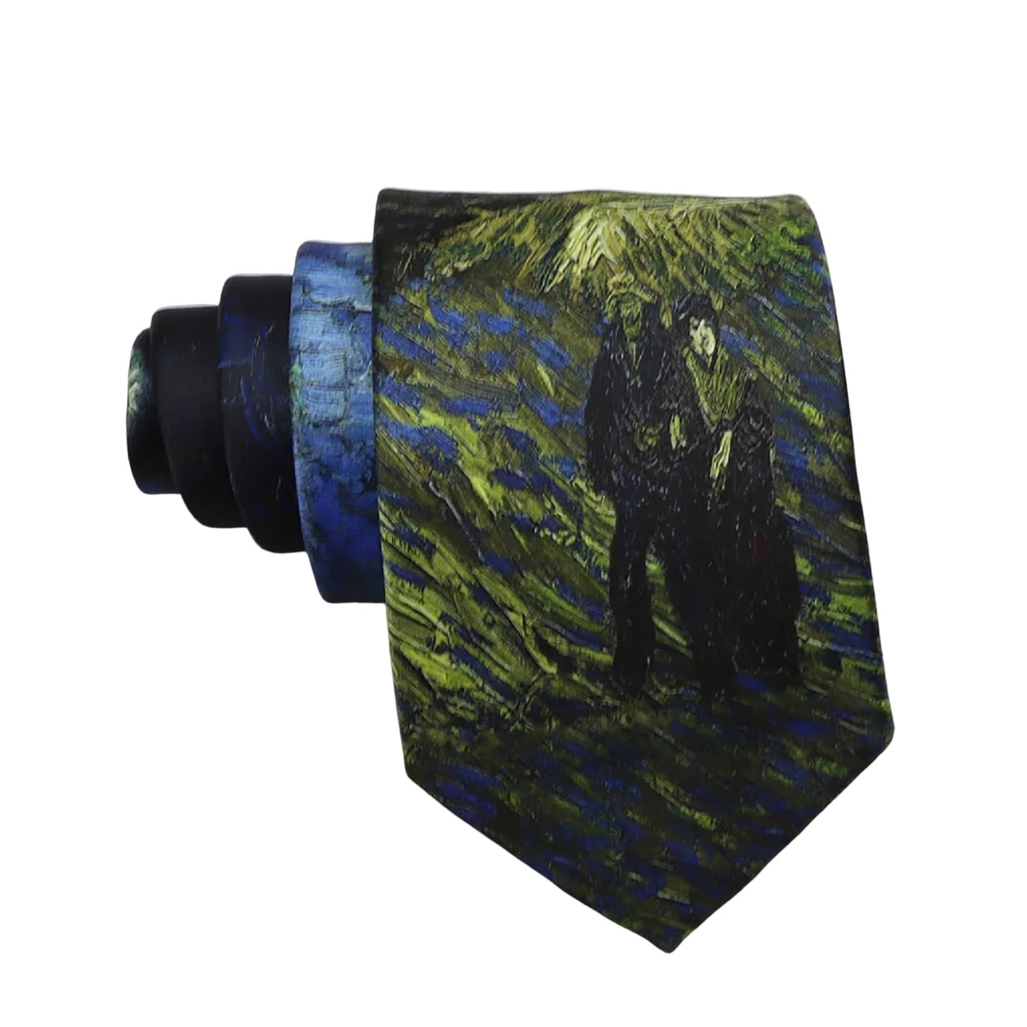 Dark Green Black Figure Necktie