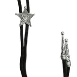 Black With Silver Star Bolo Tie
