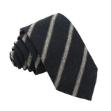 Black Beige Striped Necktie
