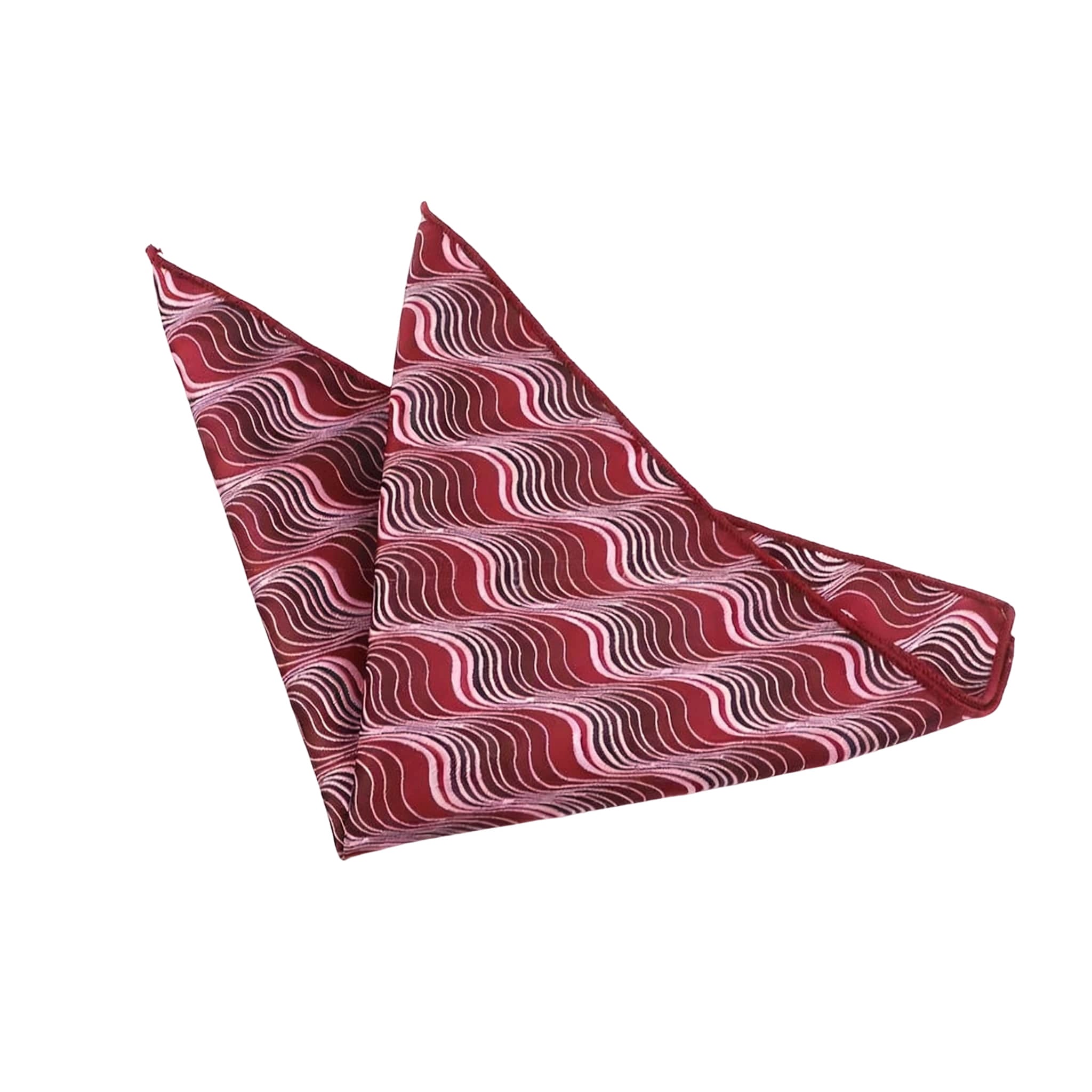 Red White Wave Pocket Square