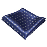 Navy Blue Silver Polka Dot Pocket Square