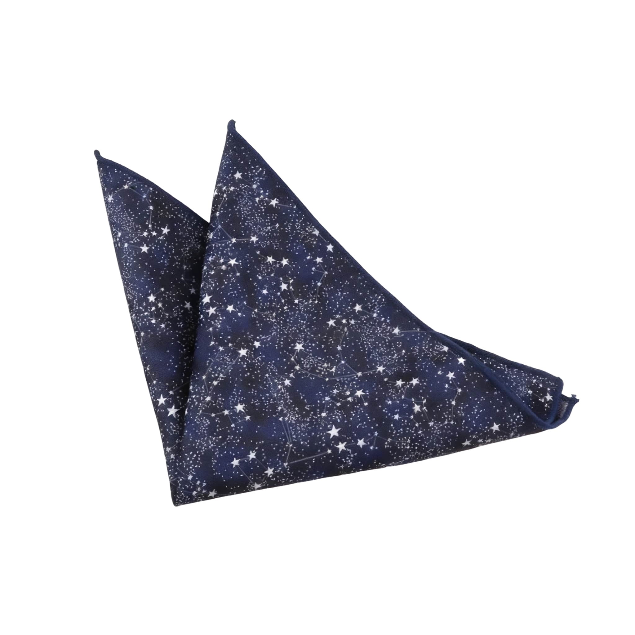 Navy Blue White Star Pocket Square