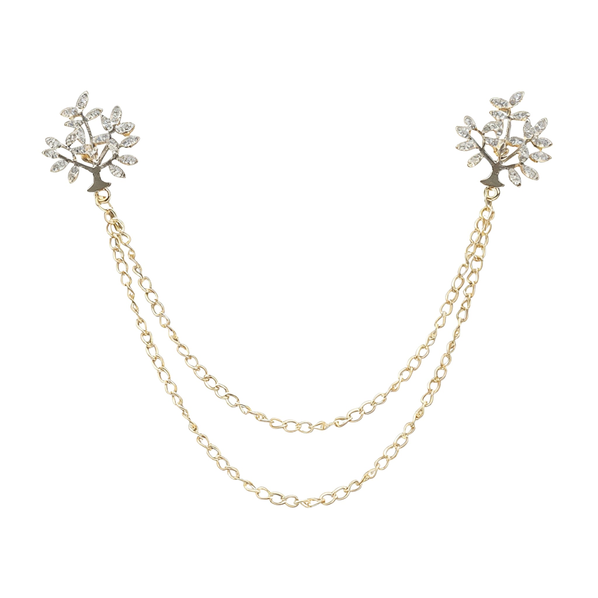 Gold White Tree Lapel Pin