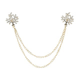 Gold White Tree Lapel Pin