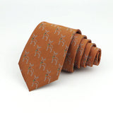 Orange With White Reindeer Necktie