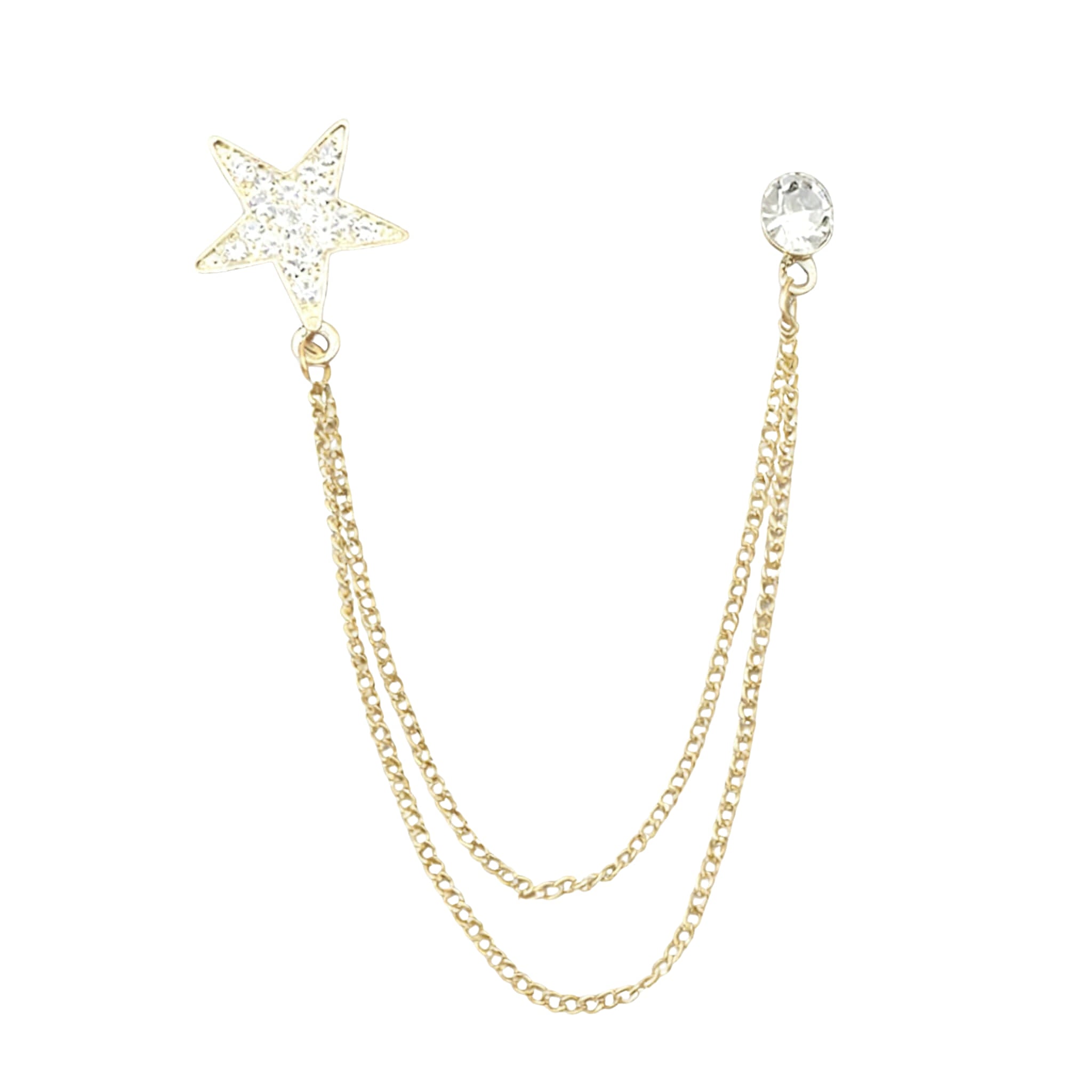 Gold White Star Lapel Pin