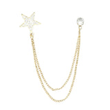 Gold White Star Lapel Pin