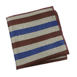 Brown Blue Striped Pocket Square