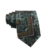 Black Blue Floral Necktie