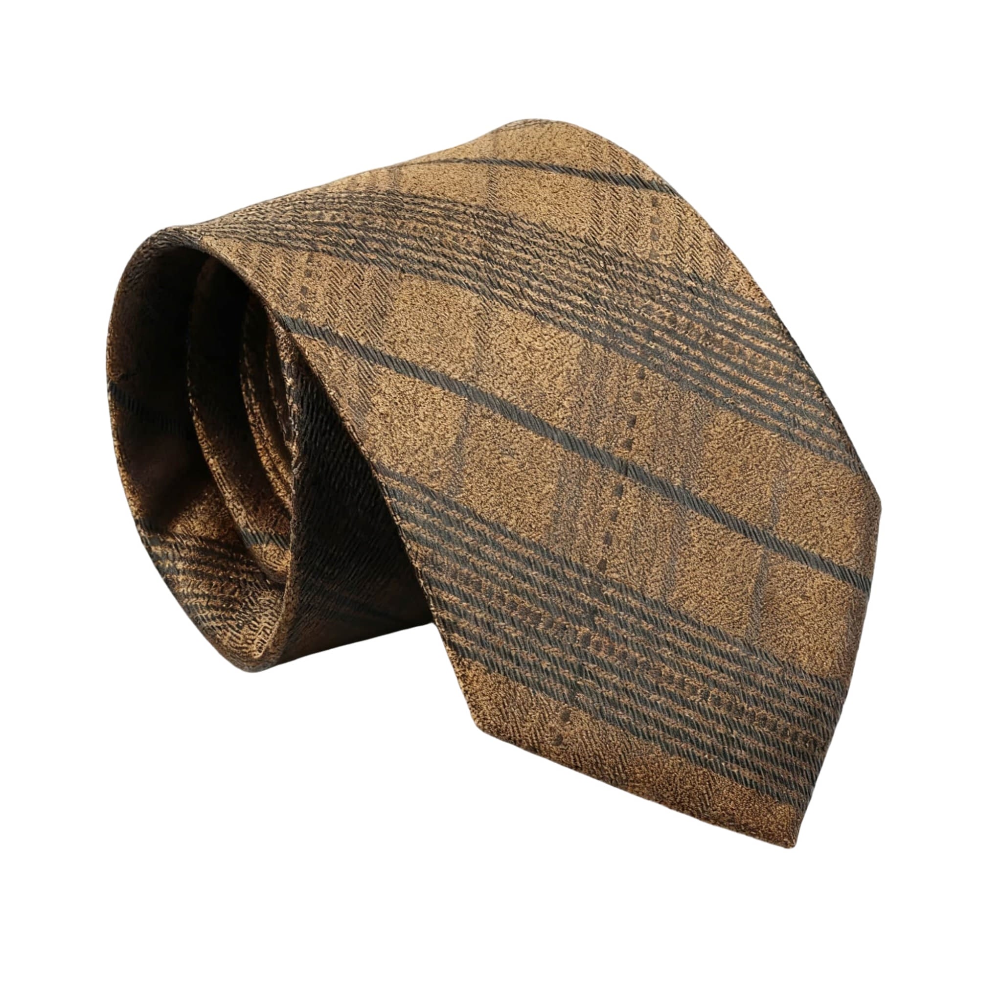 Gold Black Plaid Necktie