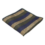 Olive Green Blue Striped Pocket Square