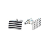 Silver Striped Cufflinks