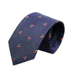 Navy Blue Red Cherry Necktie