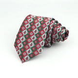 Red Green With Multicolor Christmas Pattern Necktie