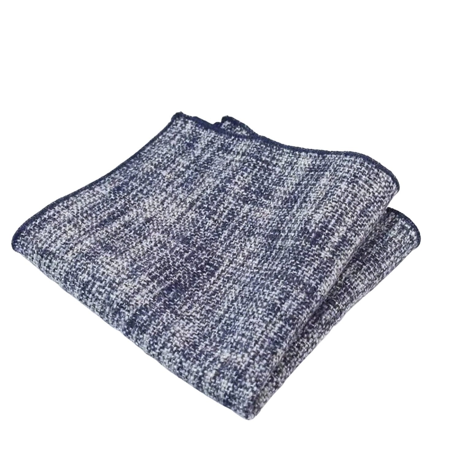 Navy Blue With White Heathered Pocket Square