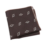 Brown White Geometric Pocket Square