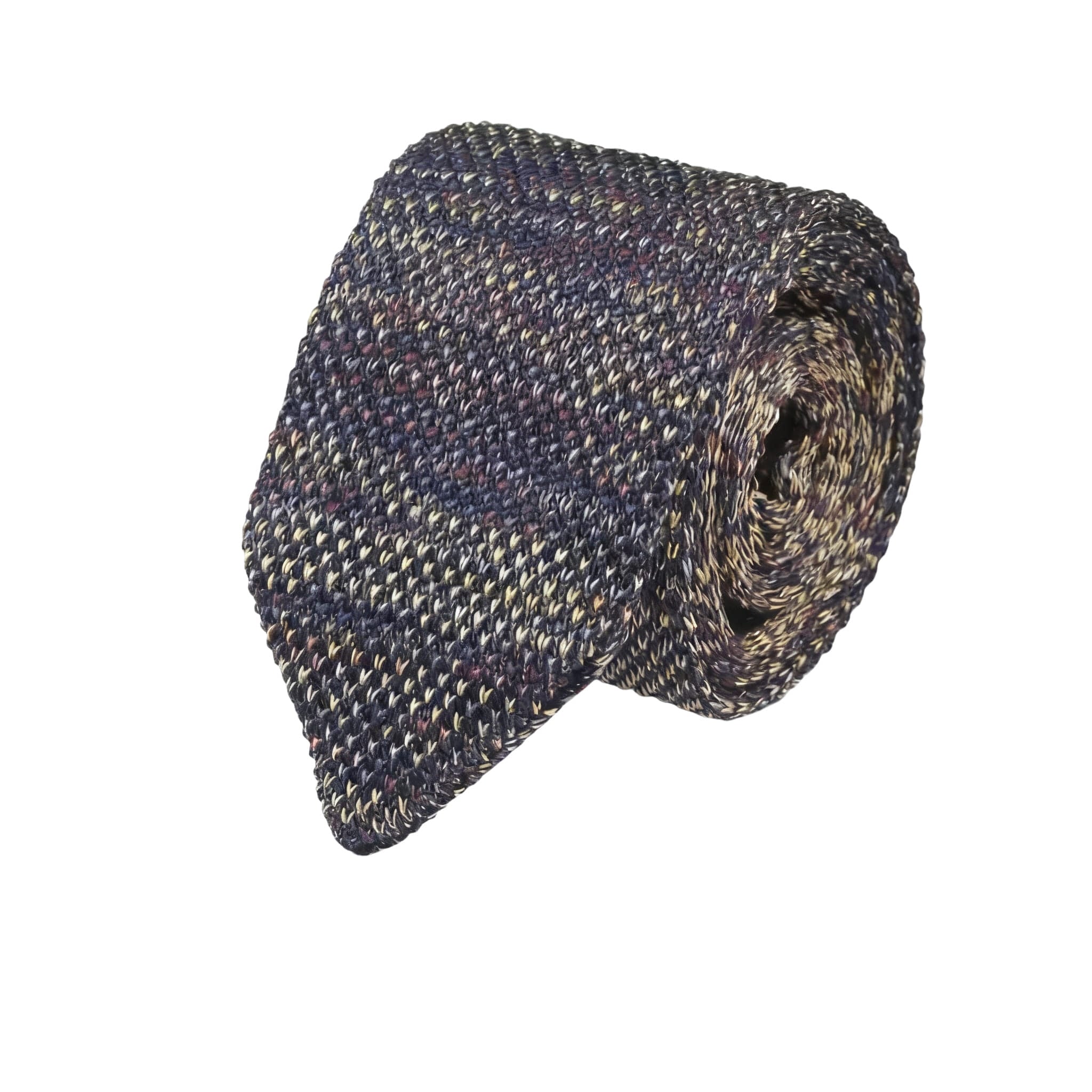 Dark Purple Multicolor Stripe Knitted Necktie