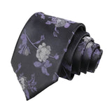 Black Silver Floral Necktie