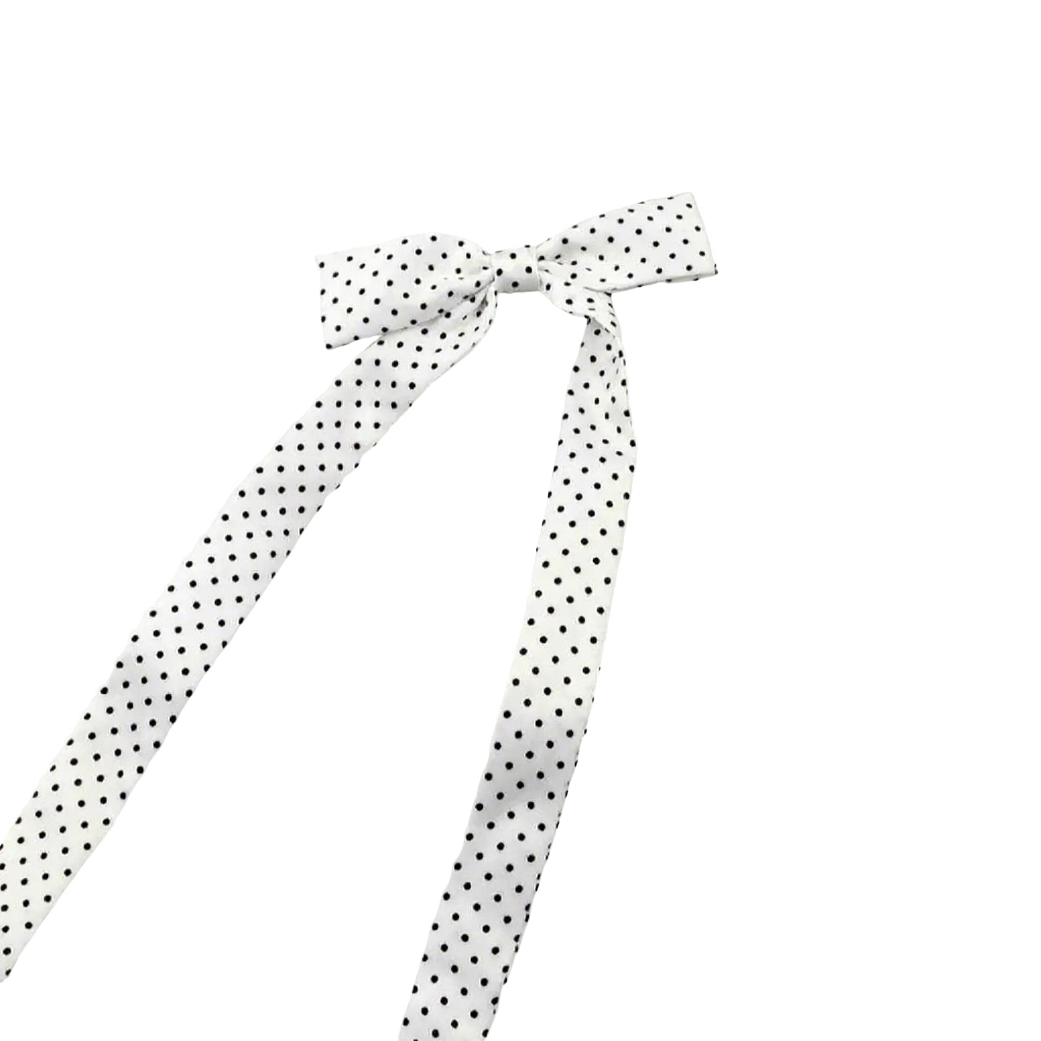 White Black Polka Dot Bow Tie