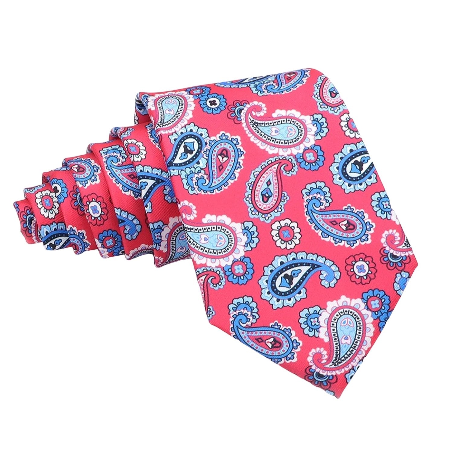Red with Blue Paisley Necktie
