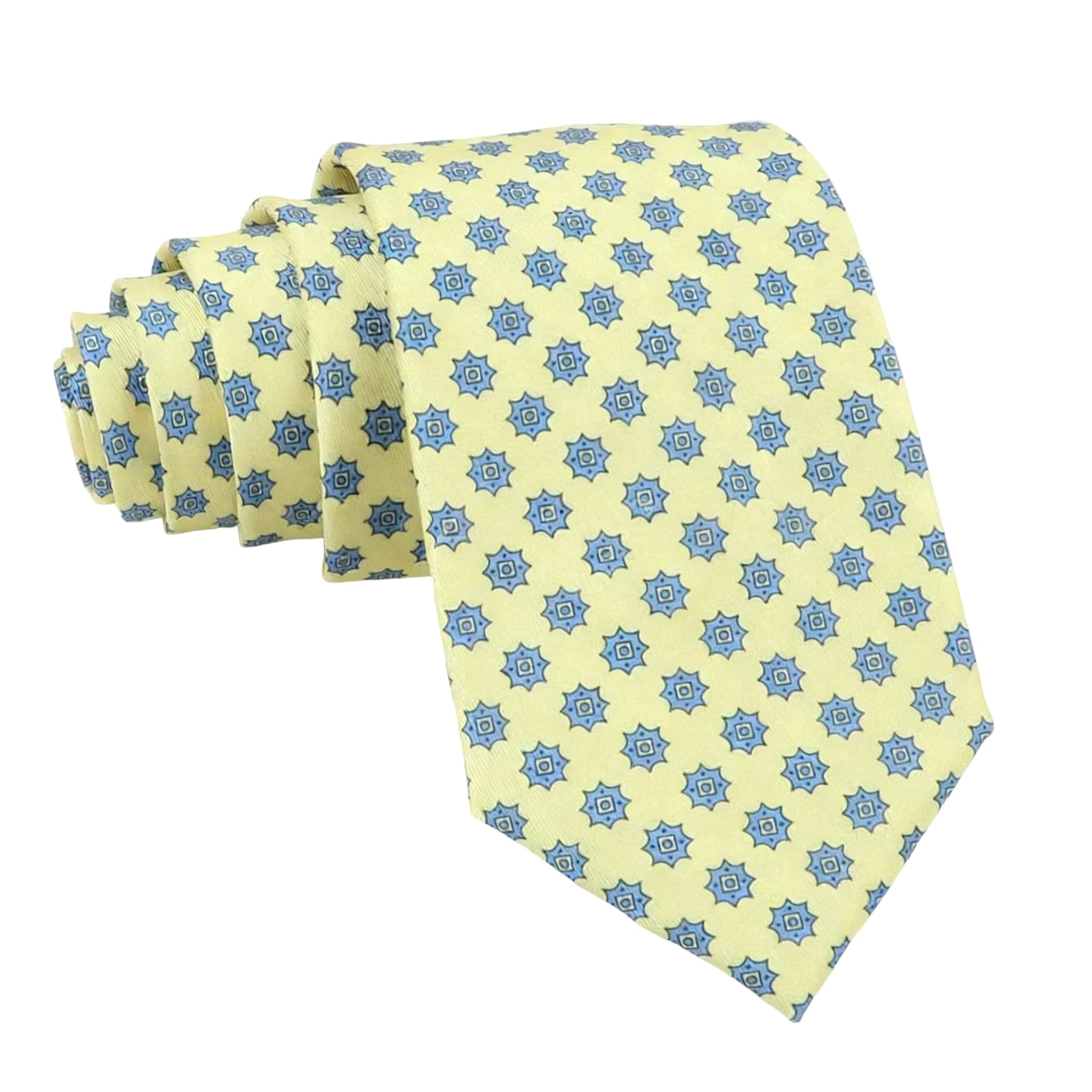 Yellow Blue Geometric Necktie