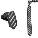 Black White Striped Necktie