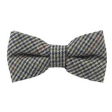 Gray Green Plaid Bow Tie