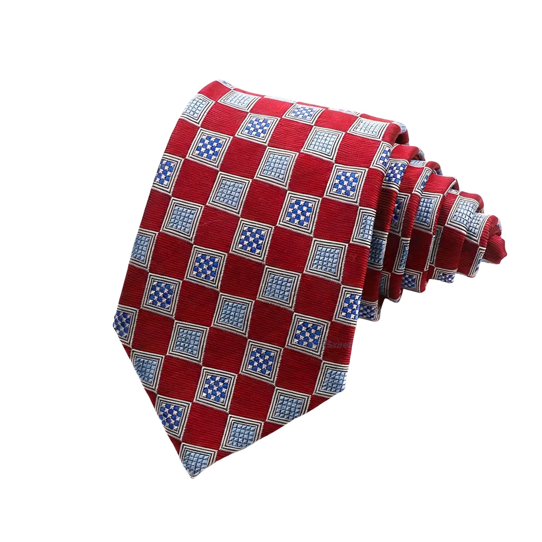 Red Blue Square Necktie