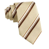 Beige Brown Striped Necktie