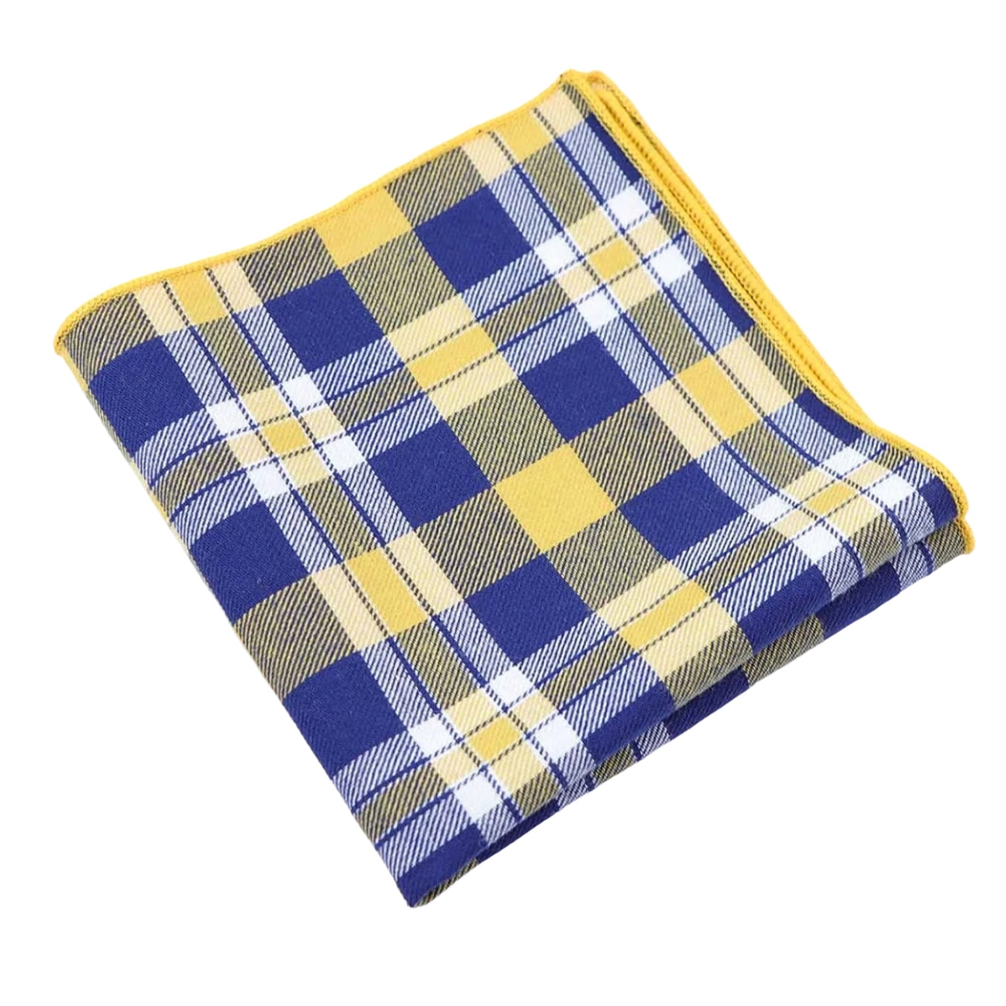 Blue Yellow Plaid Pocket Square