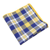 Blue Yellow Plaid Pocket Square