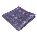 Purple Blue Medallion Pocket Square