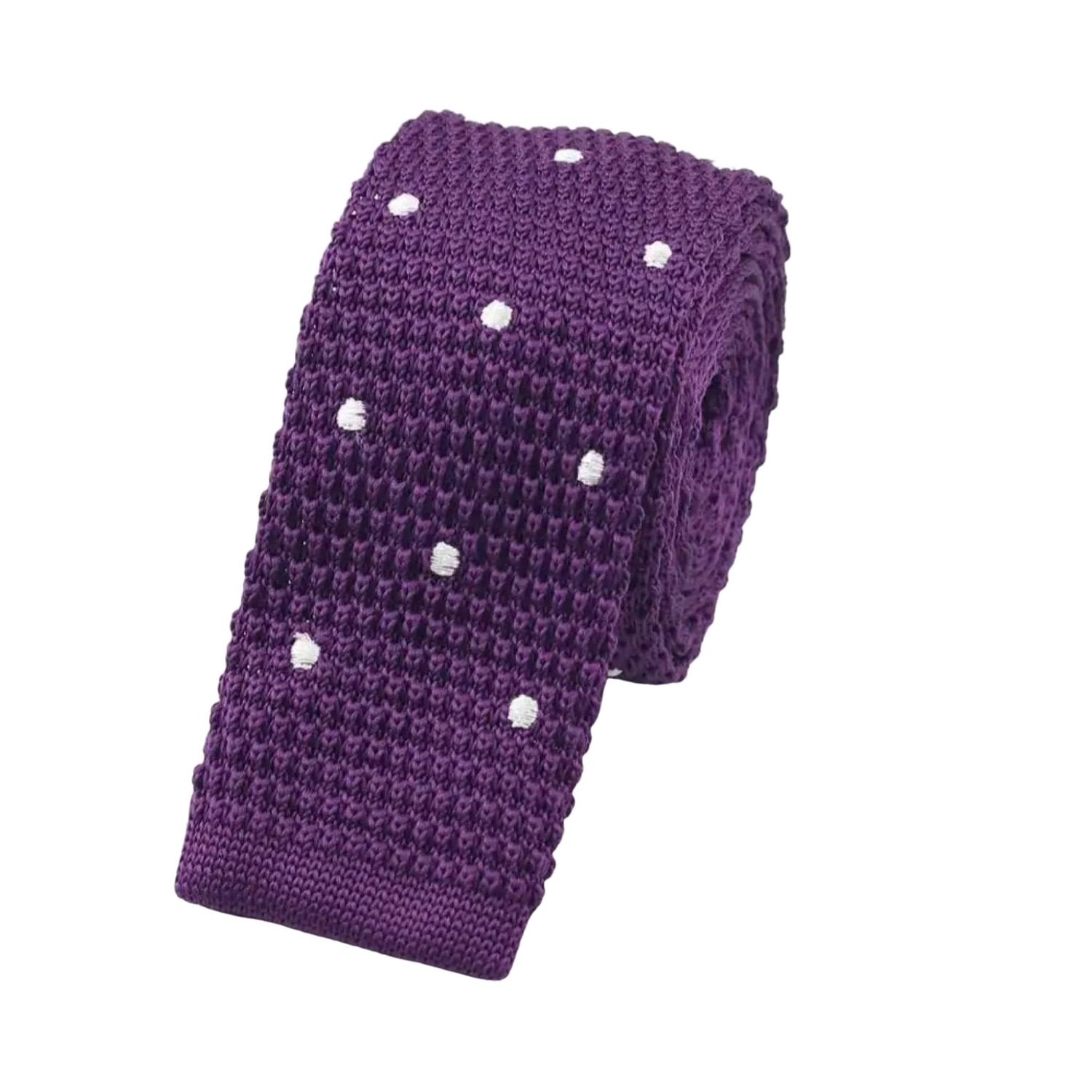 Purple With White Polka Dot Necktie