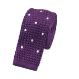 Purple White Dot Knitted Tie