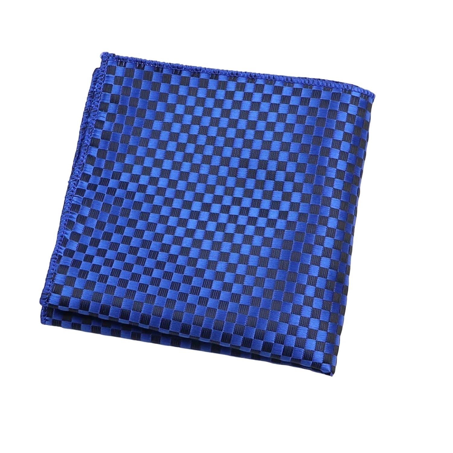 Blue With Black Checkered Pocket Square