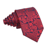 Navy Blue Red Paisley Necktie
