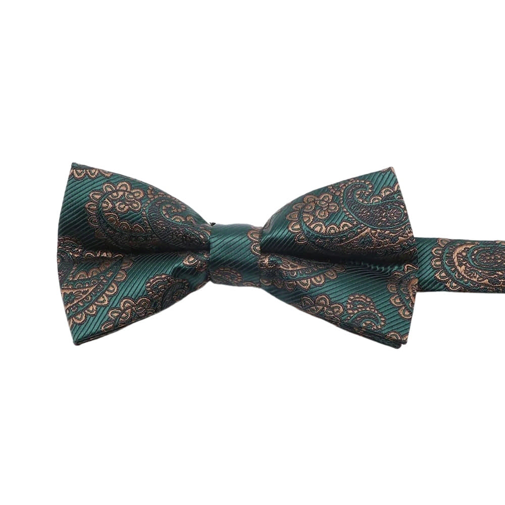 Green Brown Paisley Bowtie