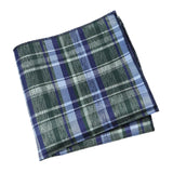 Blue Green Plaid Pocket Square