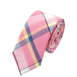 Pink Multicolor Plaid Necktie