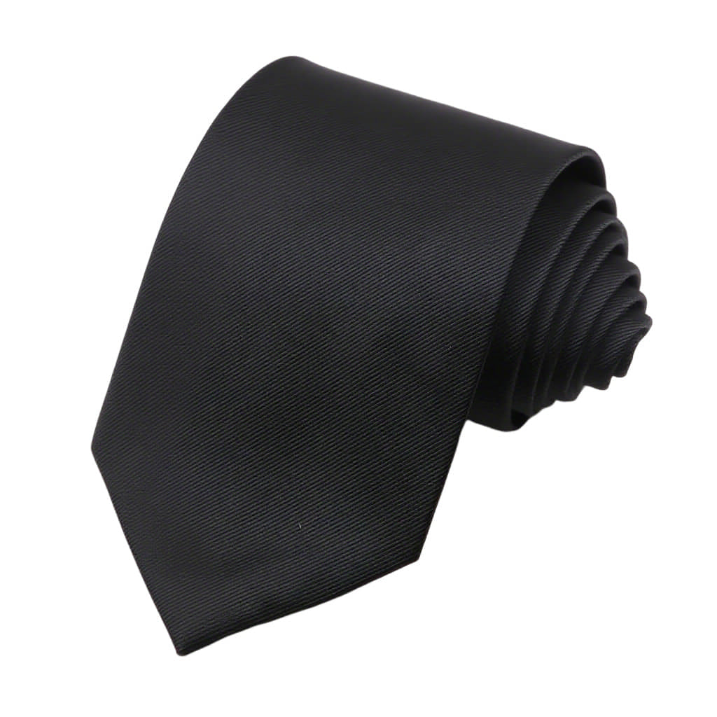 Black Black Solid Necktie