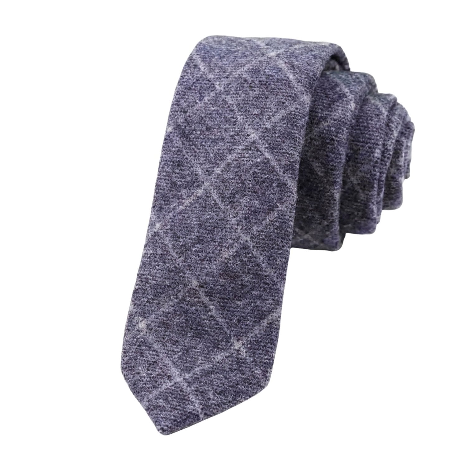 Dark Gray With Light Gray Diamond Necktie