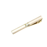 Gold White Embellished Tie Bar