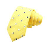 Yellow White Sailboat Necktie