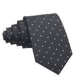 Charcoal Gray White Dotted Necktie