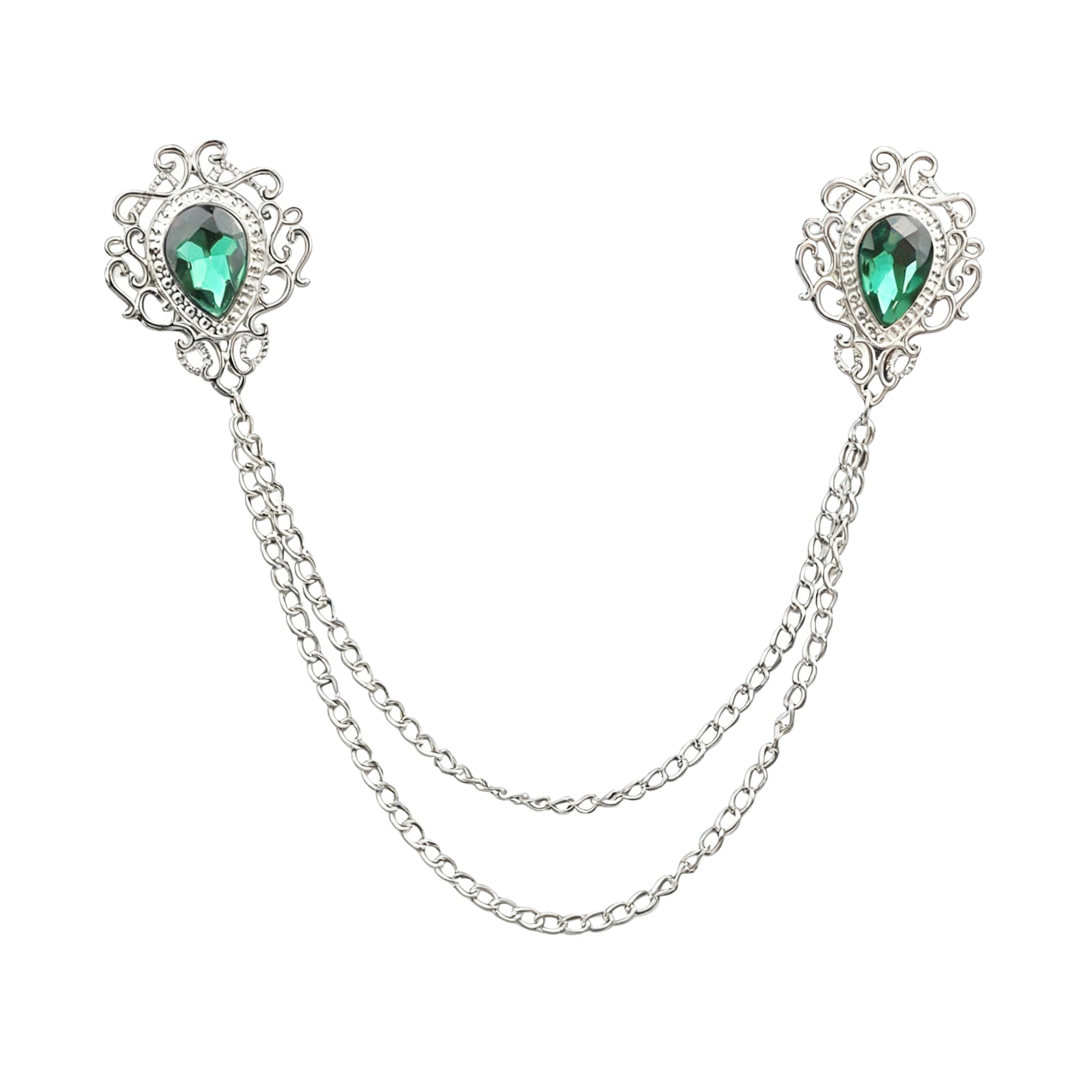 Silver Green Rhinestone Accessorie