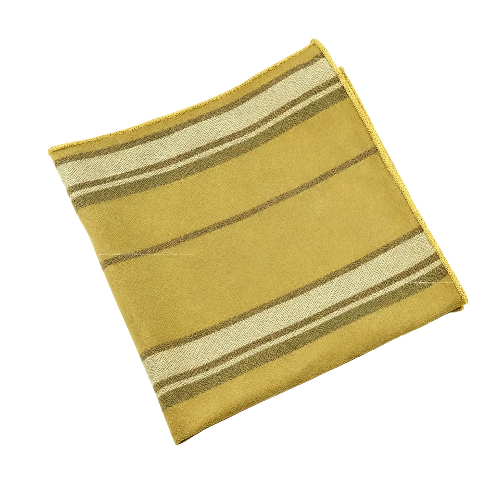 Brown White Striped Pocket Square