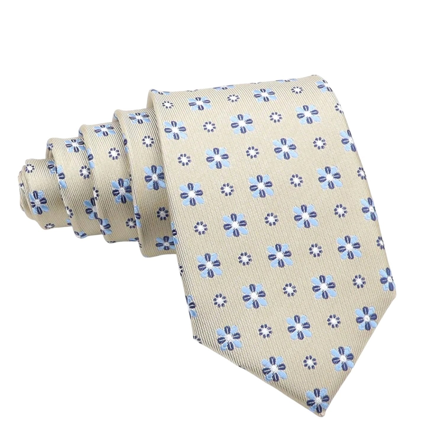White with Black Geometric Patterns Necktie
