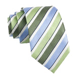 Light Green Blue Striped Necktie