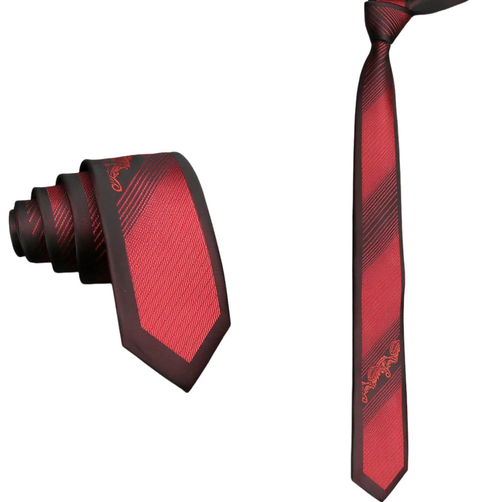 Black Red Striped Necktie